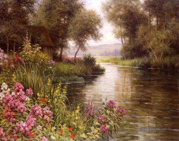  Aston Malerei - Fleur au bord de la Riviere Landschaft Louis Aston Knight Bach